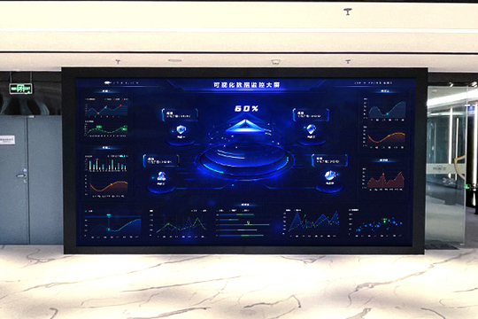 k1十年体育品牌P1.25小间距LED屏助力安盾网打造高科技展厅